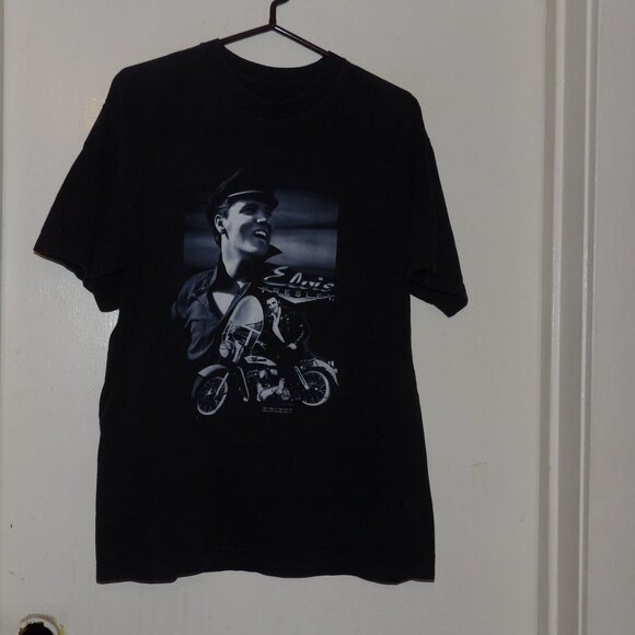 Unbranded Elvis Presley On Motorcycle TShirt Unsized - Picture 1 of 4